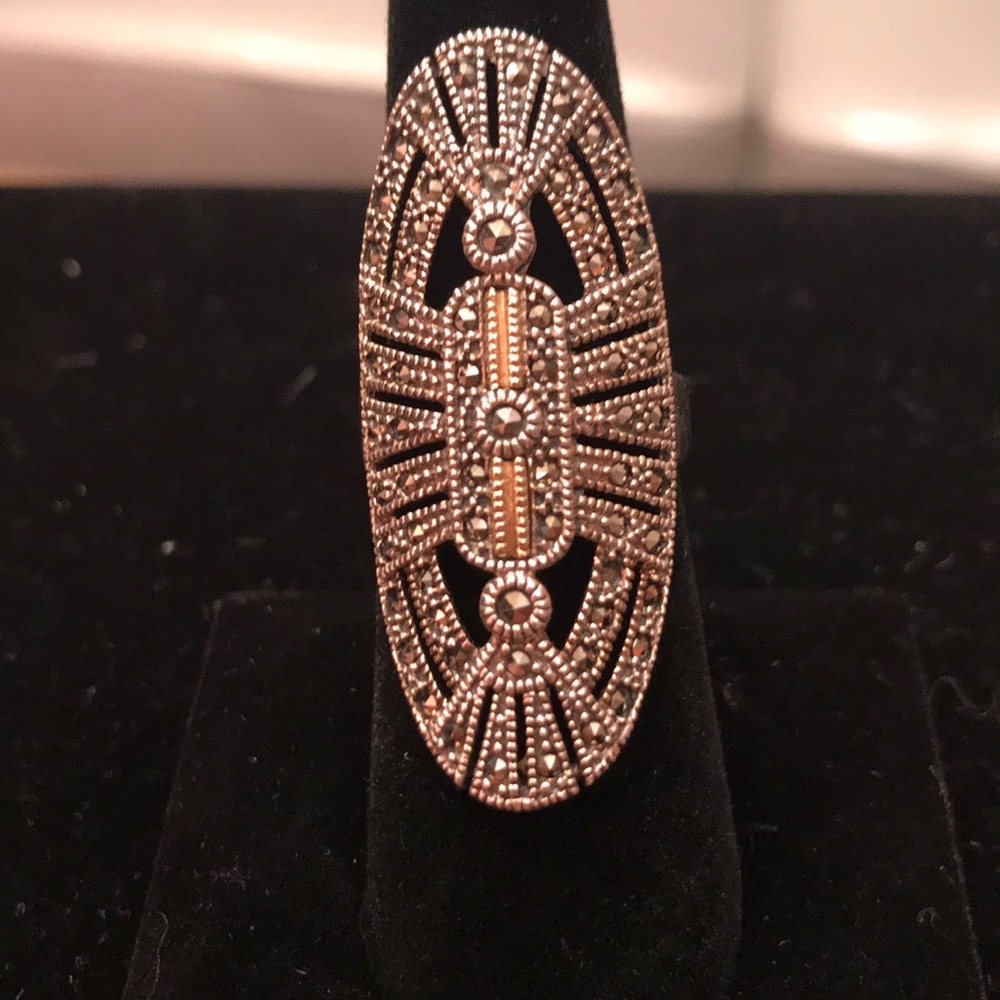 Gorgeous sterling silver and 14k gold ring